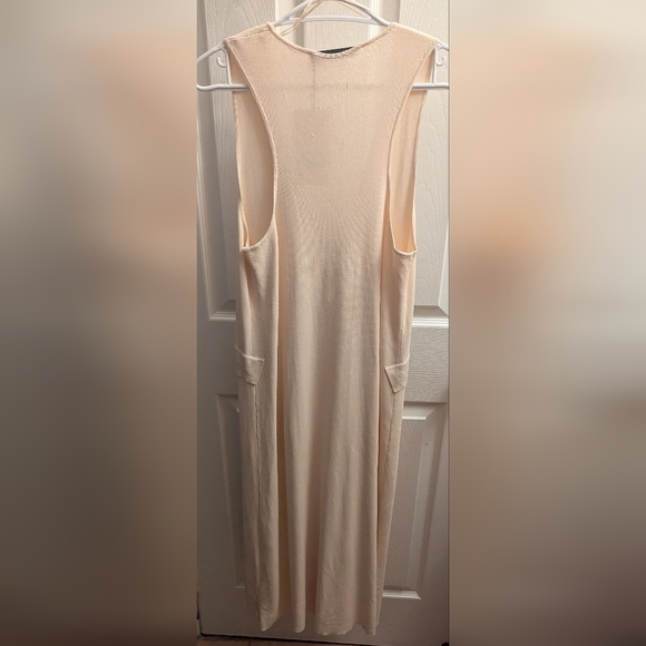 Zara Long Cream Vest - S - Picture 3 of 5